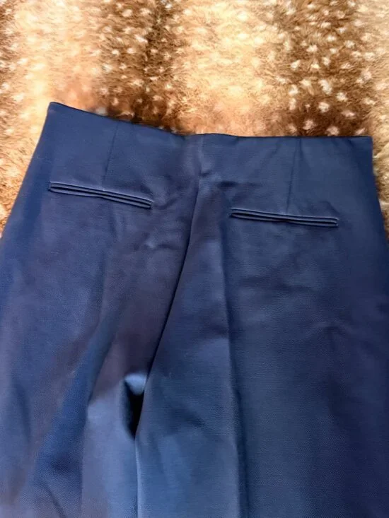 Ann Taylor Navy Wide Leg Pants High Rise Stretch Workwear 12 - Picture 5 of 8